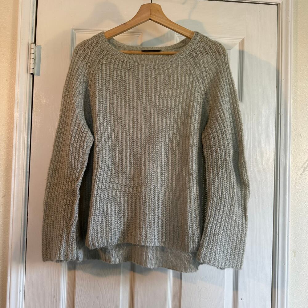 Wooden Ships Oversized Light Aqua Grey Sweater Size XS/S